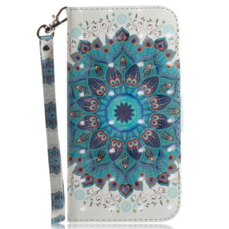 Flip Case Samsung Galaxy M13 Mandala Kaulanauhalla