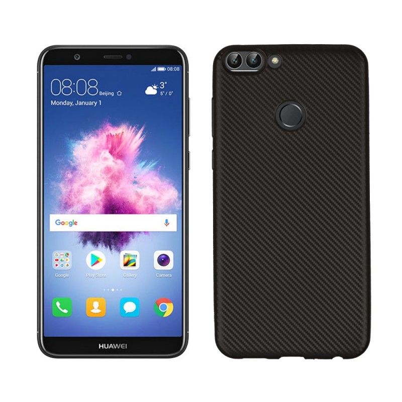 Case Kuoret Huawei P Smart Kultainen Puhelinkuoret Taipuisa Hiilikuitu