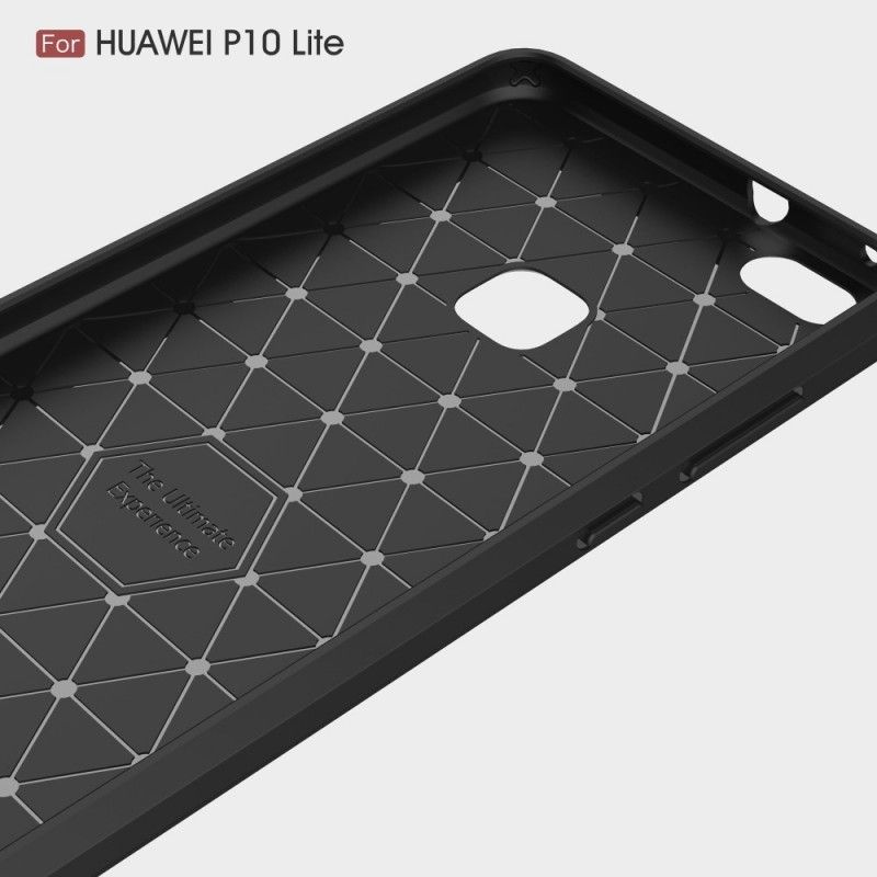 Kuori Huawei P10 Lite Punainen Musta Harjattu Hiilikuitu