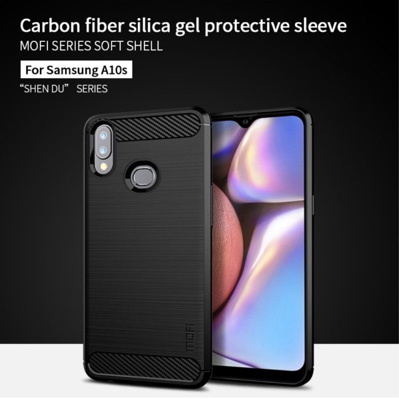 Case Kuoret Samsung Galaxy A10s Harmaa Musta Puhelinkuoret Mofi Harjattu Hiilikuitu