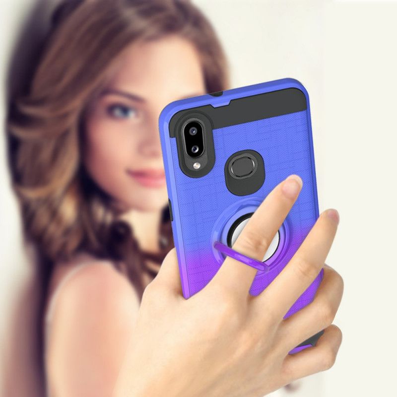 Case Kuoret Samsung Galaxy A10s Magenta Valkoinen Puhelinkuoret Gradienttivärirenkaalla