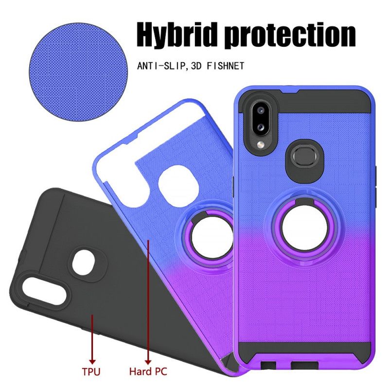 Case Kuoret Samsung Galaxy A10s Magenta Valkoinen Puhelinkuoret Gradienttivärirenkaalla