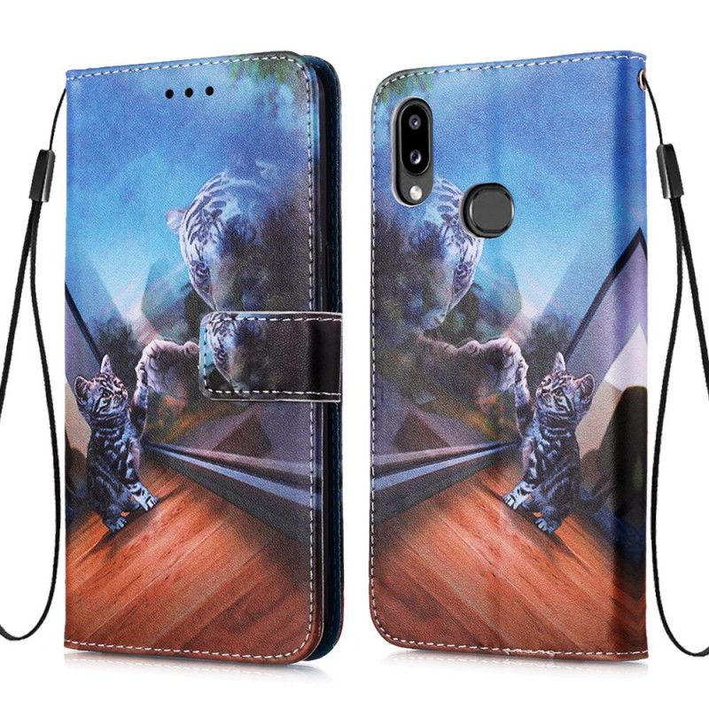 Flip Case Samsung Galaxy A10s Ruskea Vaaleansininen Ernest Ja Heijastus