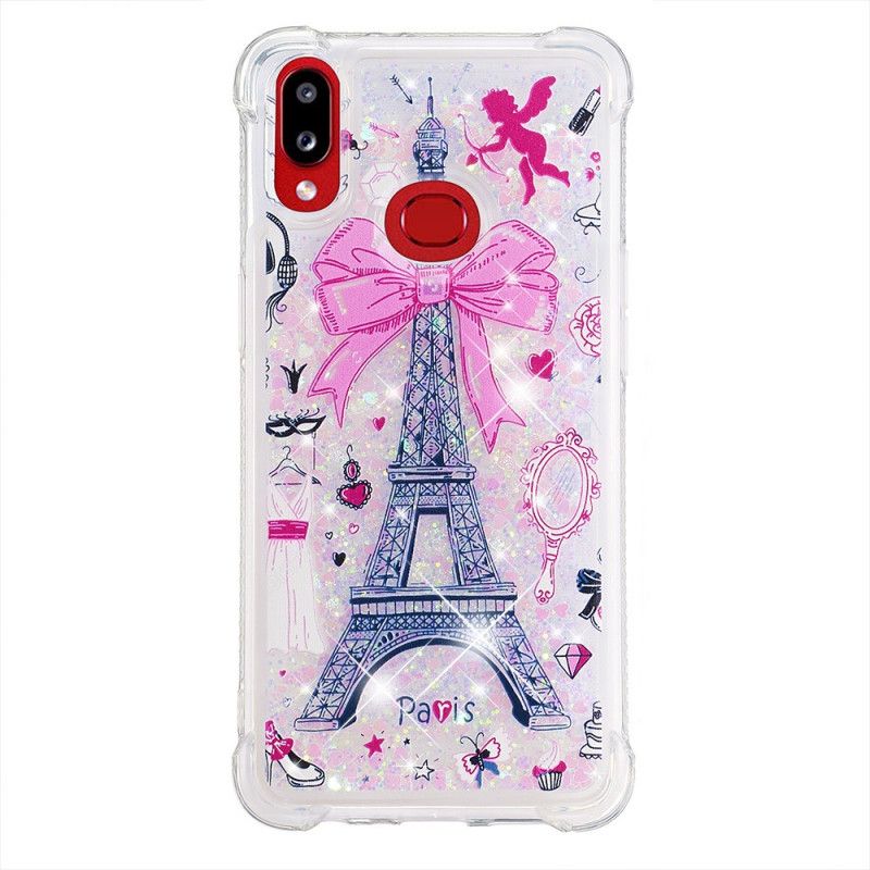 Kuori Samsung Galaxy A10s Eiffel-Tornin Kimallus Suojakuori