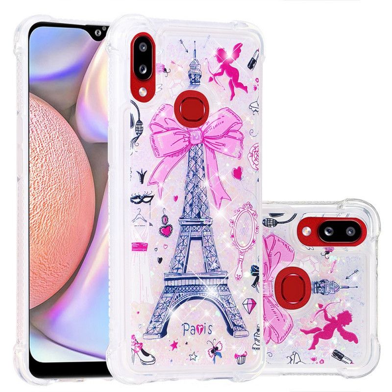 Kuori Samsung Galaxy A10s Eiffel-Tornin Kimallus Suojakuori