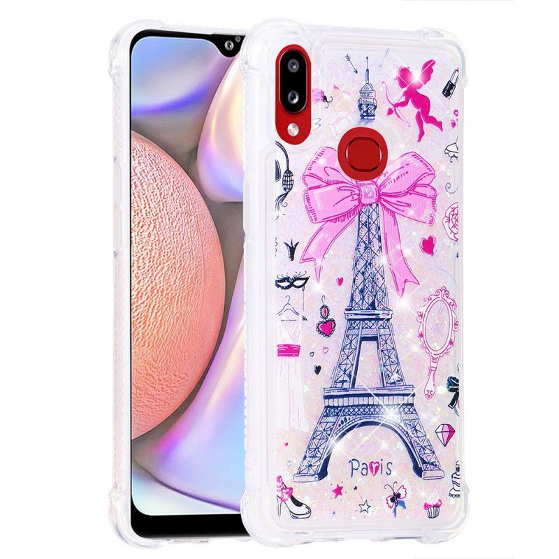 Kuori Samsung Galaxy A10s Eiffel-Tornin Kimallus Suojakuori