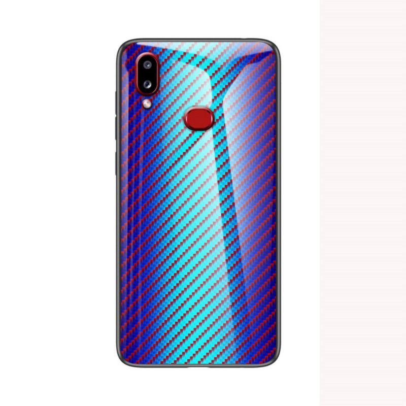 Kuori Samsung Galaxy A10s Magenta Musta Karkaistua Hiilikuitua