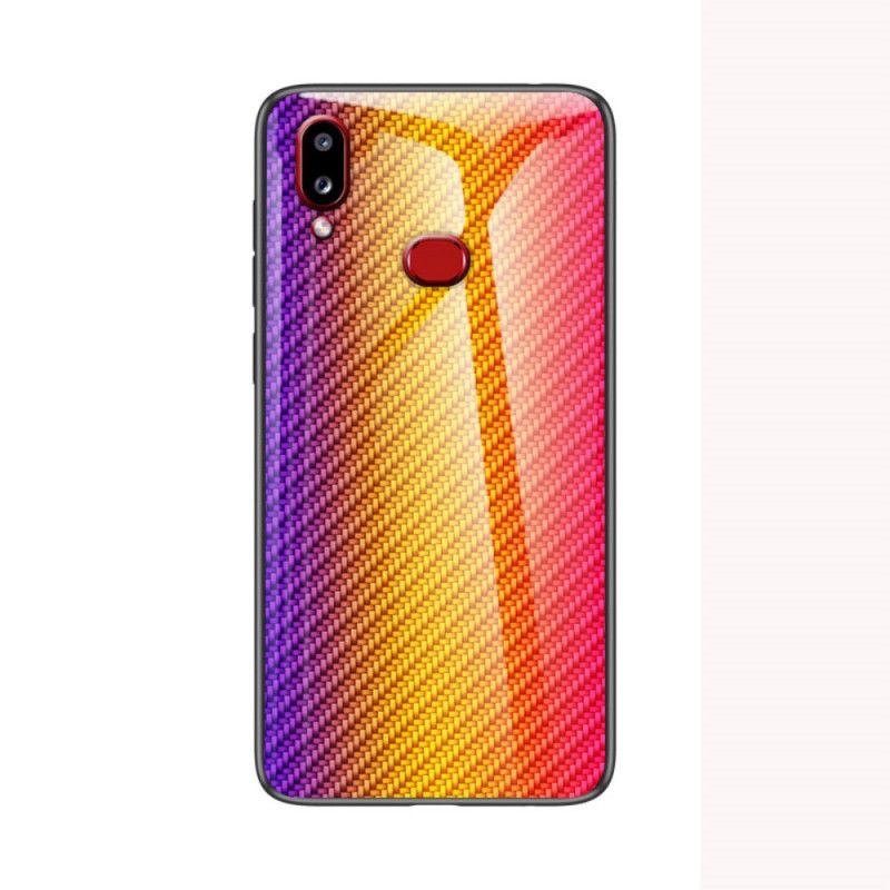 Kuori Samsung Galaxy A10s Magenta Musta Karkaistua Hiilikuitua