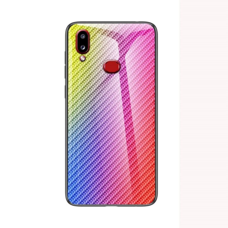 Kuori Samsung Galaxy A10s Magenta Musta Karkaistua Hiilikuitua