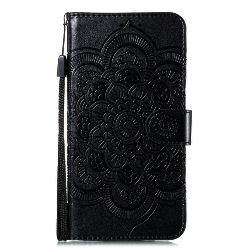 Flip Case Huawei P40 Lite E / Y7p Harmaa Musta Täysi Mandala