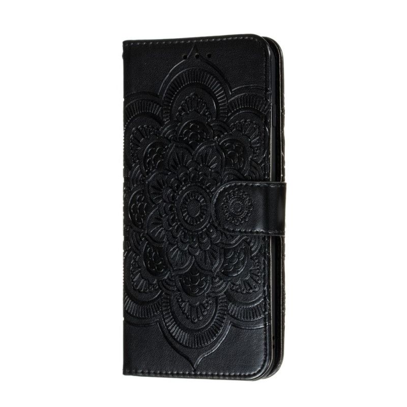 Flip Case Huawei P40 Lite E / Y7p Harmaa Musta Täysi Mandala