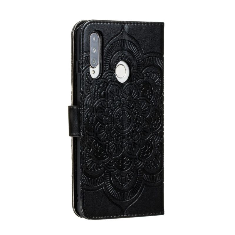 Flip Case Huawei P40 Lite E / Y7p Harmaa Musta Täysi Mandala