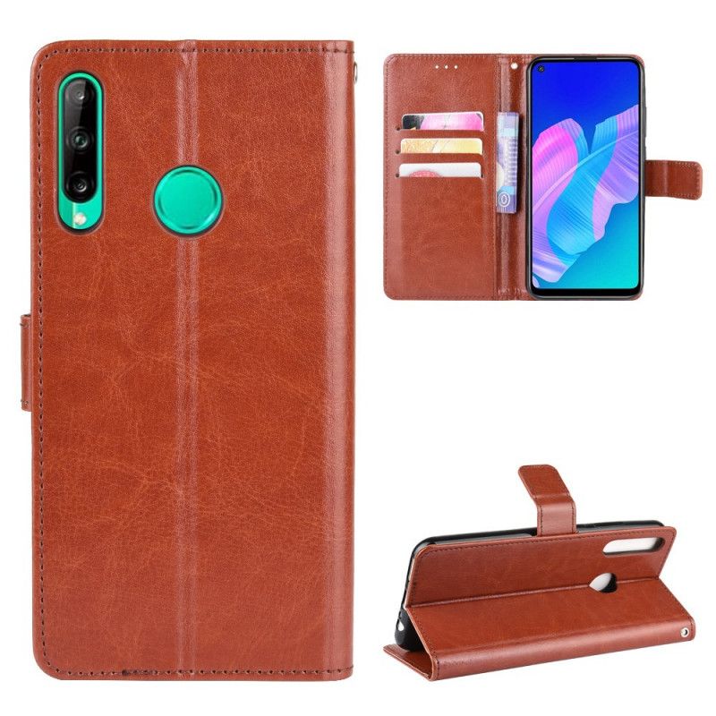 Flip Case Huawei P40 Lite E / Y7p Punainen Musta Räikeä Tekonahka