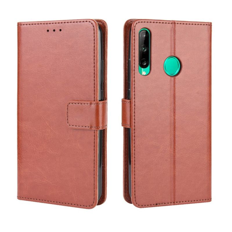 Flip Case Huawei P40 Lite E / Y7p Punainen Musta Räikeä Tekonahka