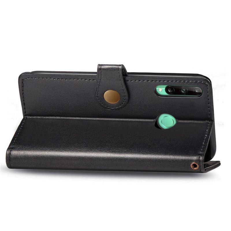 Flip Case Huawei P40 Lite E / Y7p Vihreä Musta Tekonahka Ja Vintage Lukko