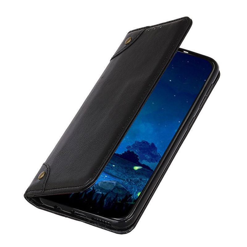 Flip Kotelot Huawei P40 Lite E / Y7p Musta Vintage Split Split -Niitit Suojakuori