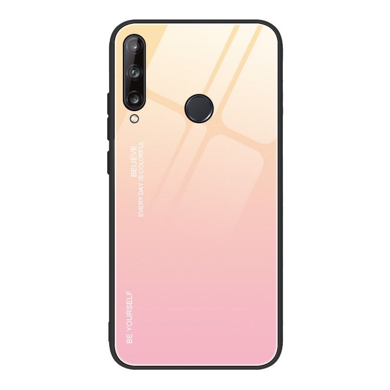 Kuori Huawei P40 Lite E / Y7p Vaaleanpunainen Punainen Ole Itse Karkaistu Lasi Suojakuori