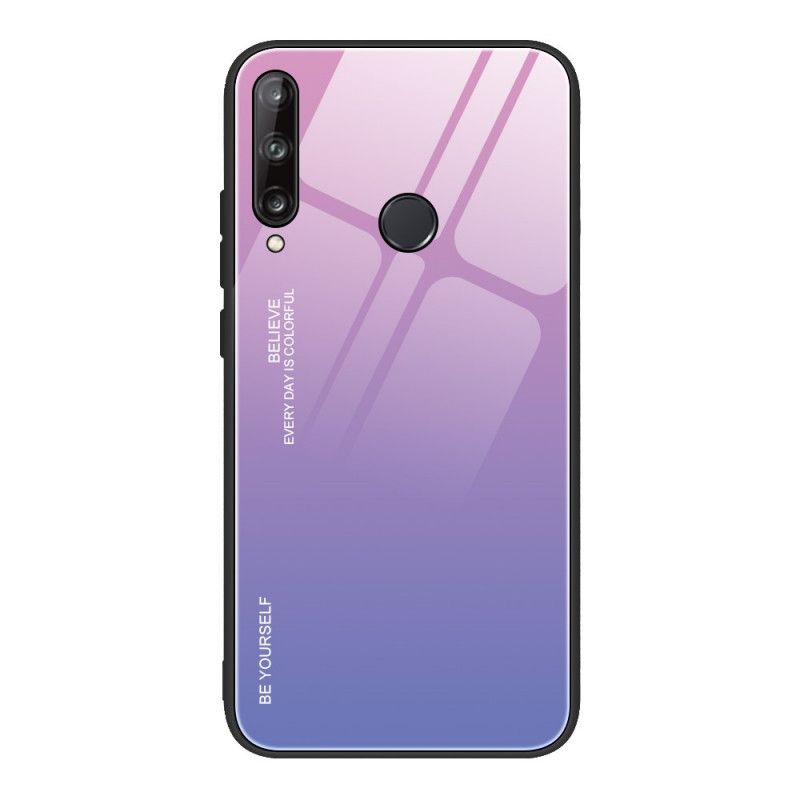 Kuori Huawei P40 Lite E / Y7p Vaaleanpunainen Punainen Ole Itse Karkaistu Lasi Suojakuori