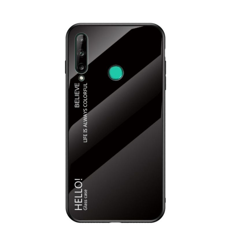 Kuori Huawei P40 Lite E / Y7p Valkoinen Musta Hei Karkaistu Lasi