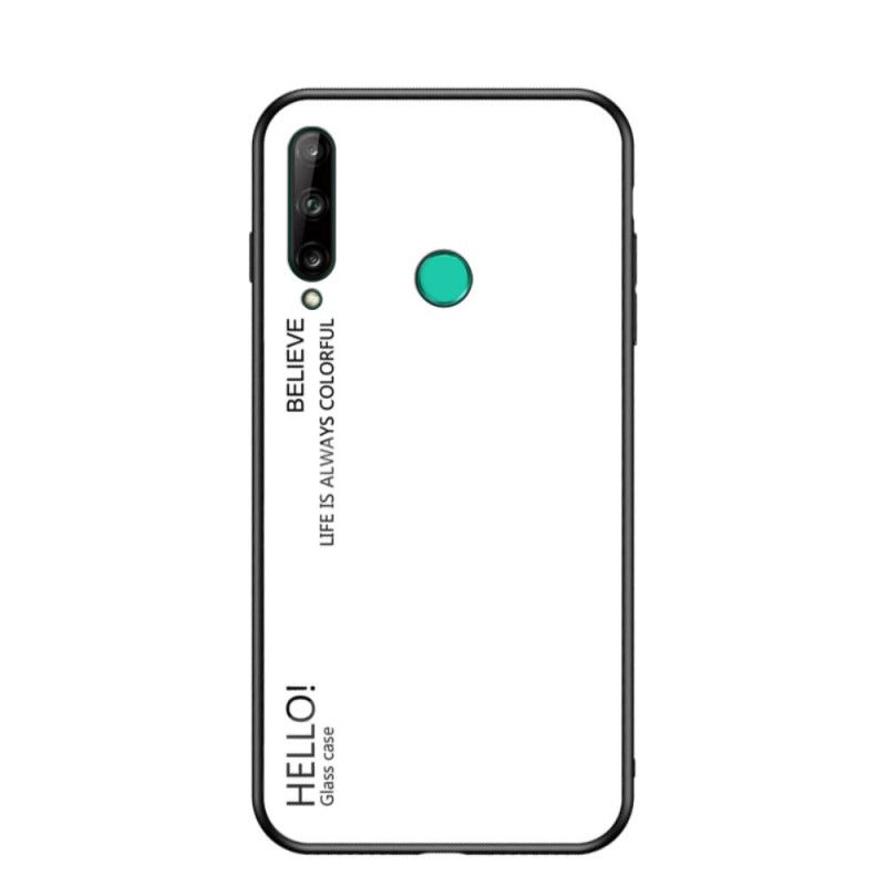 Kuori Huawei P40 Lite E / Y7p Valkoinen Musta Hei Karkaistu Lasi