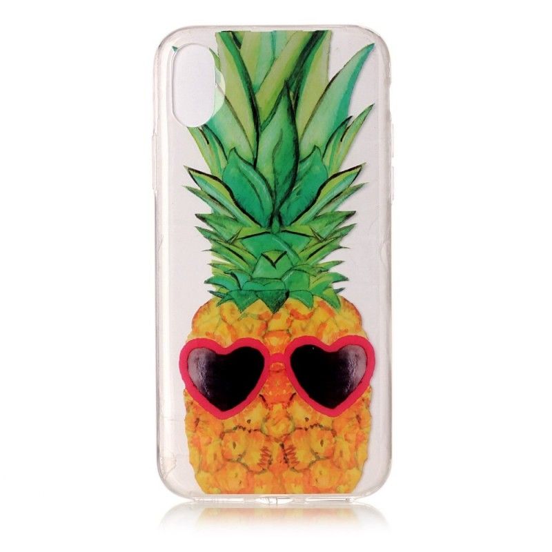 Case Kuoret iPhone X Puhelinkuoret Läpinäkyvä Inkognito-Ananas