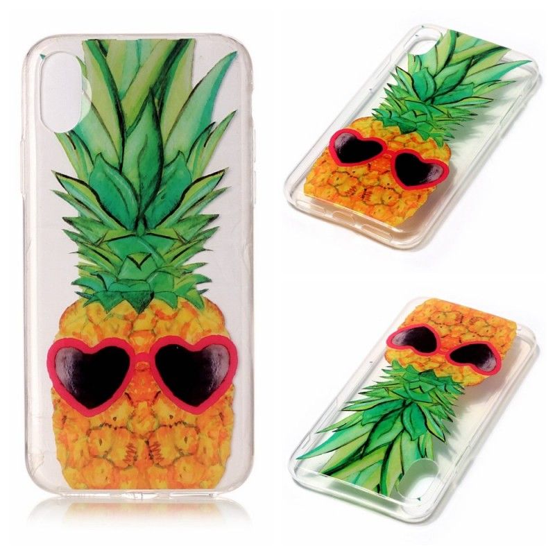 Case Kuoret iPhone X Puhelinkuoret Läpinäkyvä Inkognito-Ananas