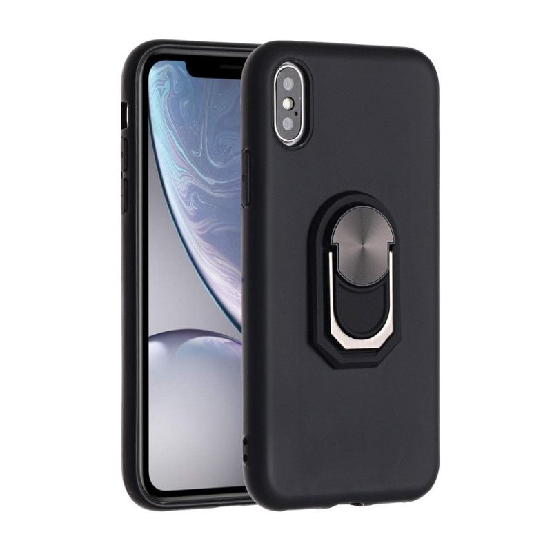 Case Kuoret iPhone X Punainen Musta Puhelinkuoret Premium Rengas Silikoni