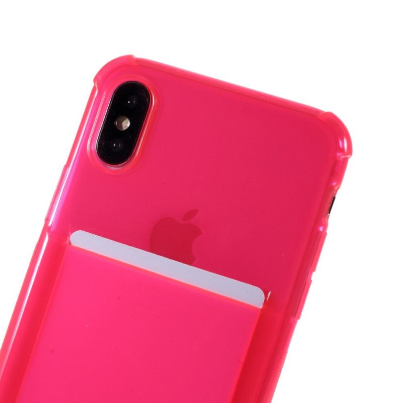 Case Kuoret iPhone X Vaaleanpunainen Magenta Puhelinkuoret Johto Kortin Pidikkeellä