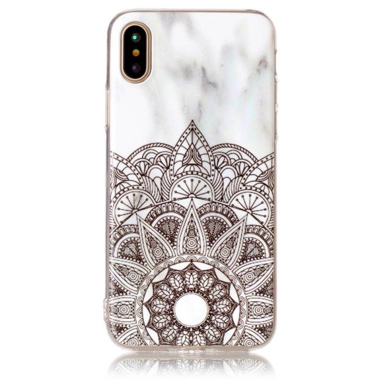 Kuori iPhone X Marmoroitu Mandala