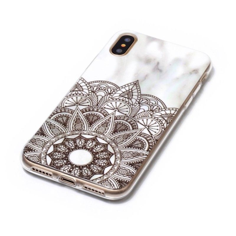 Kuori iPhone X Marmoroitu Mandala