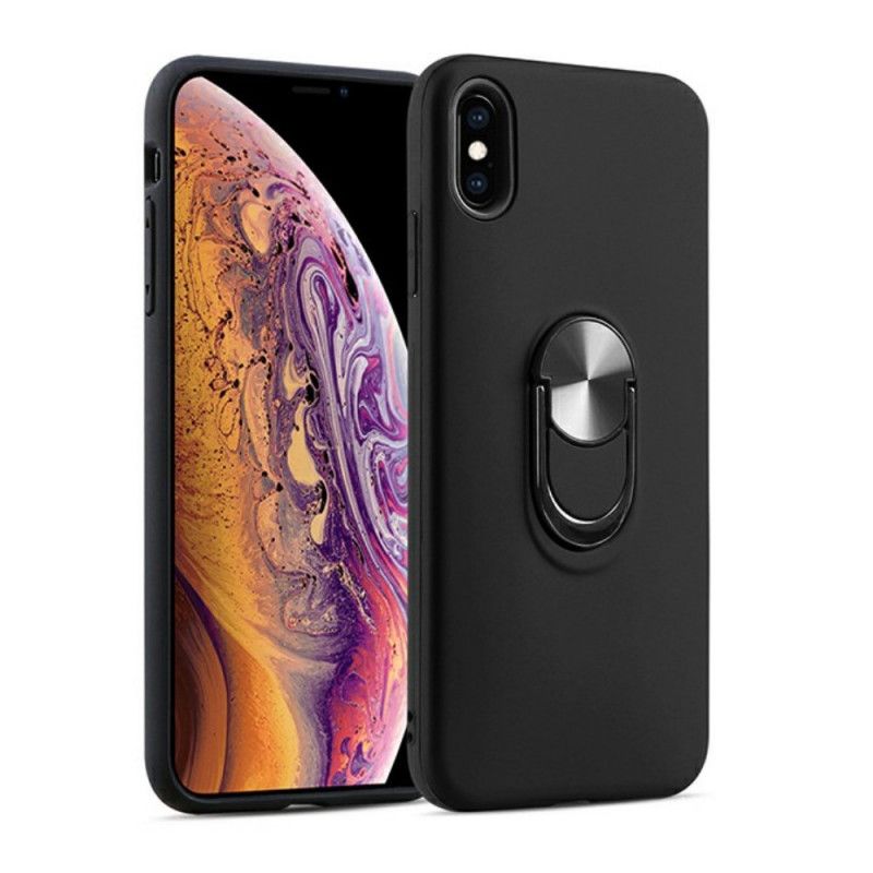 Kuori iPhone X Punainen Musta Irrotettava Tukirenkaalla