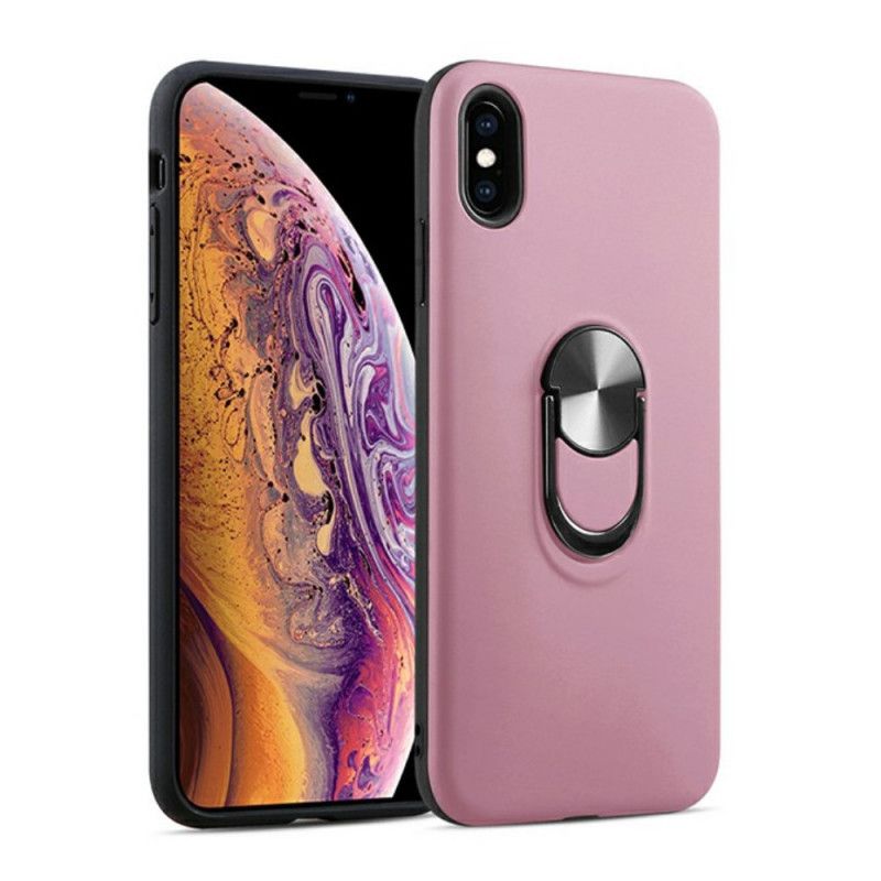 Kuori iPhone X Punainen Musta Irrotettava Tukirenkaalla