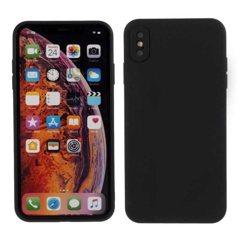 Kuori iPhone X Punainen Musta Jäykkä Matto Silikoni