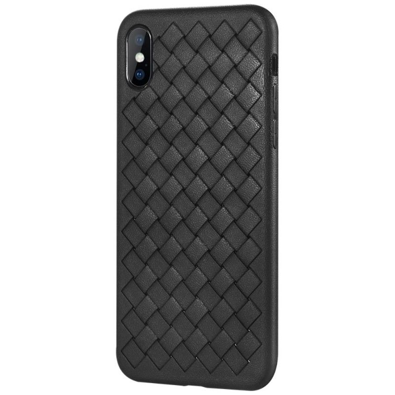 Kuori iPhone X Punainen Musta Punottu