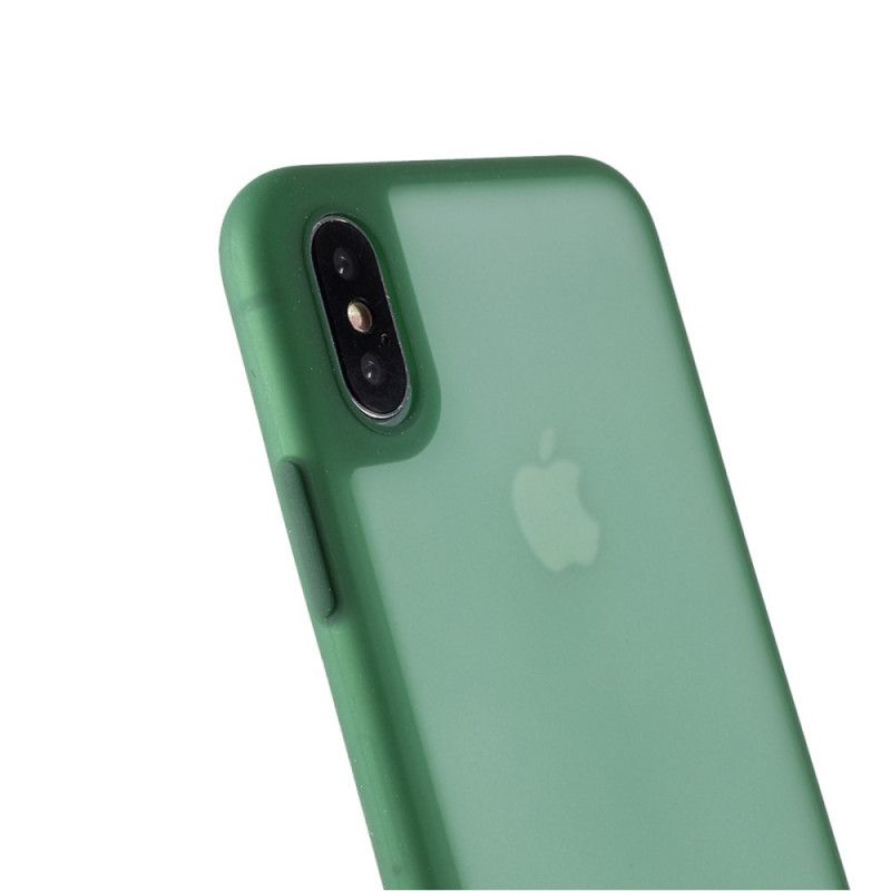 Kuori iPhone X Vaaleanpunainen Valkoinen Läpikuultavat Silikonivärit