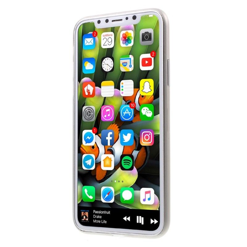 Kuori iPhone X Valkoinen Musta Erittäin Hieno Matta