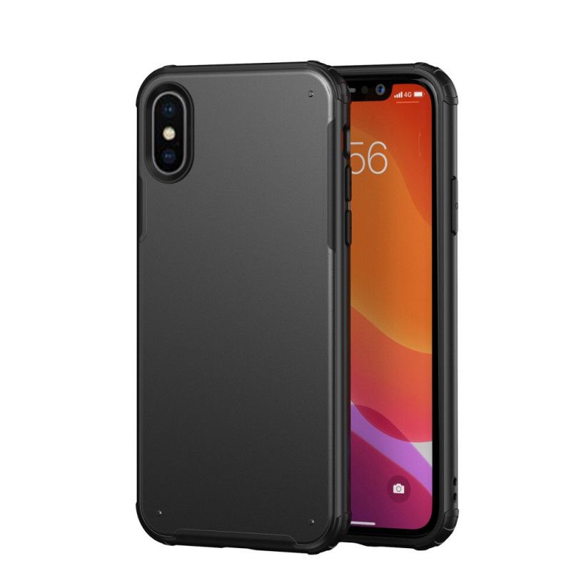 Kuori iPhone X Valkoinen Musta Matta Hybridi