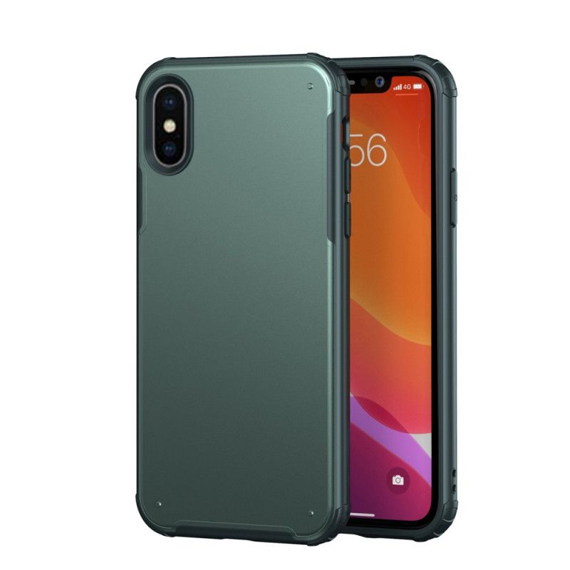 Kuori iPhone X Valkoinen Musta Matta Hybridi