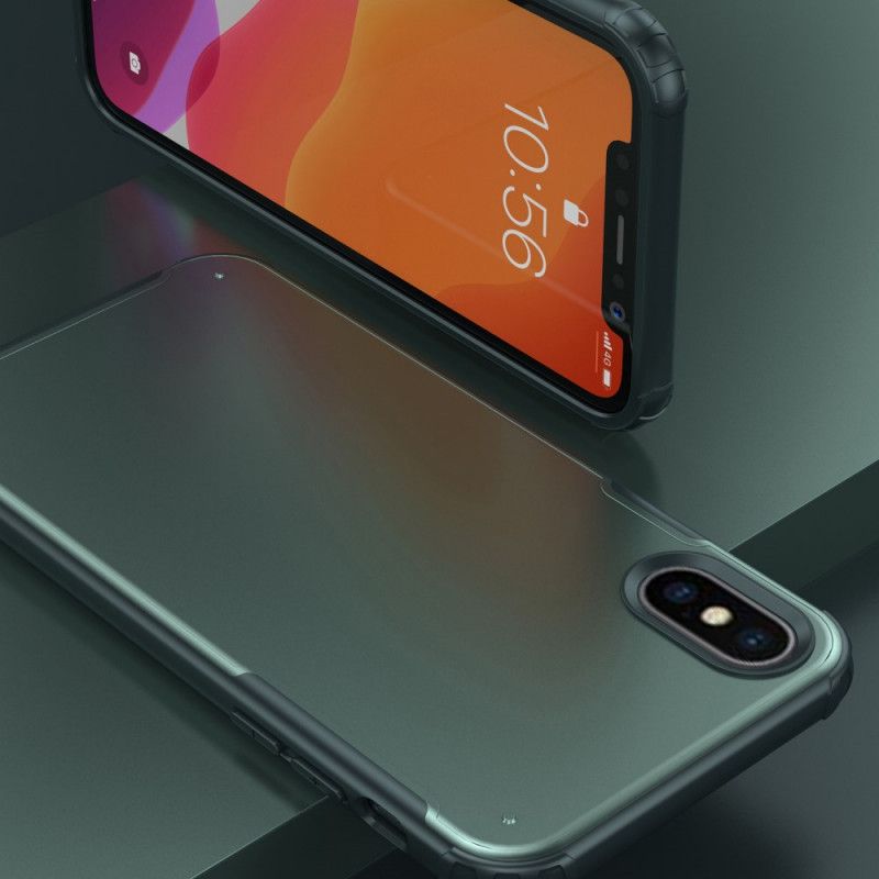 Kuori iPhone X Valkoinen Musta Matta Hybridi