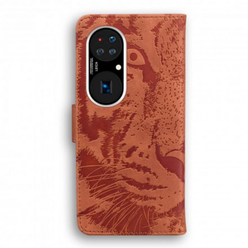 Kotelot Huawei P50 Pro Tiger Face Print