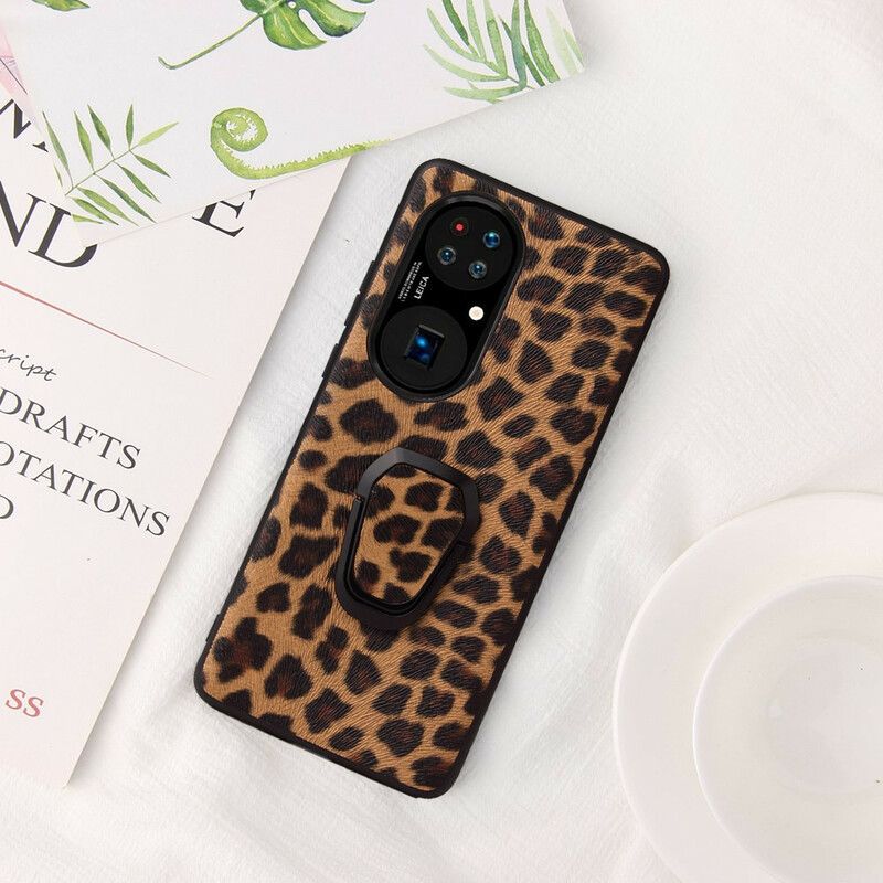 Kuori Huawei P50 Pro Leopard Style Ring Tuki