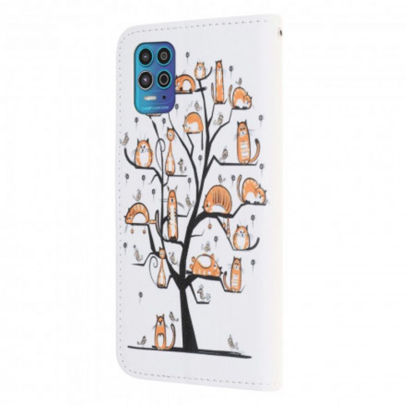 Flip Kotelot Moto G100 Funky Cats Strappy