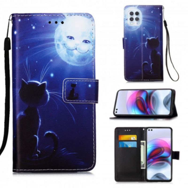 Kotelot Moto G100 Puhelinkuoret Moonlight Cat