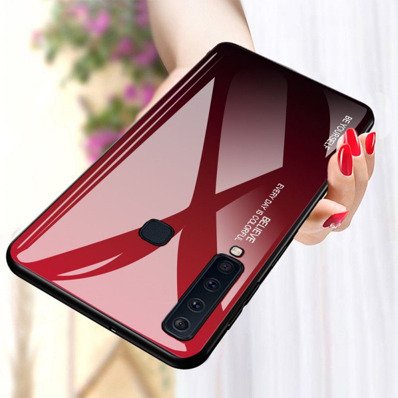 Case Kuoret Samsung Galaxy A9 Magenta Punainen Puhelinkuoret Ole Itse Karkaistu Lasi