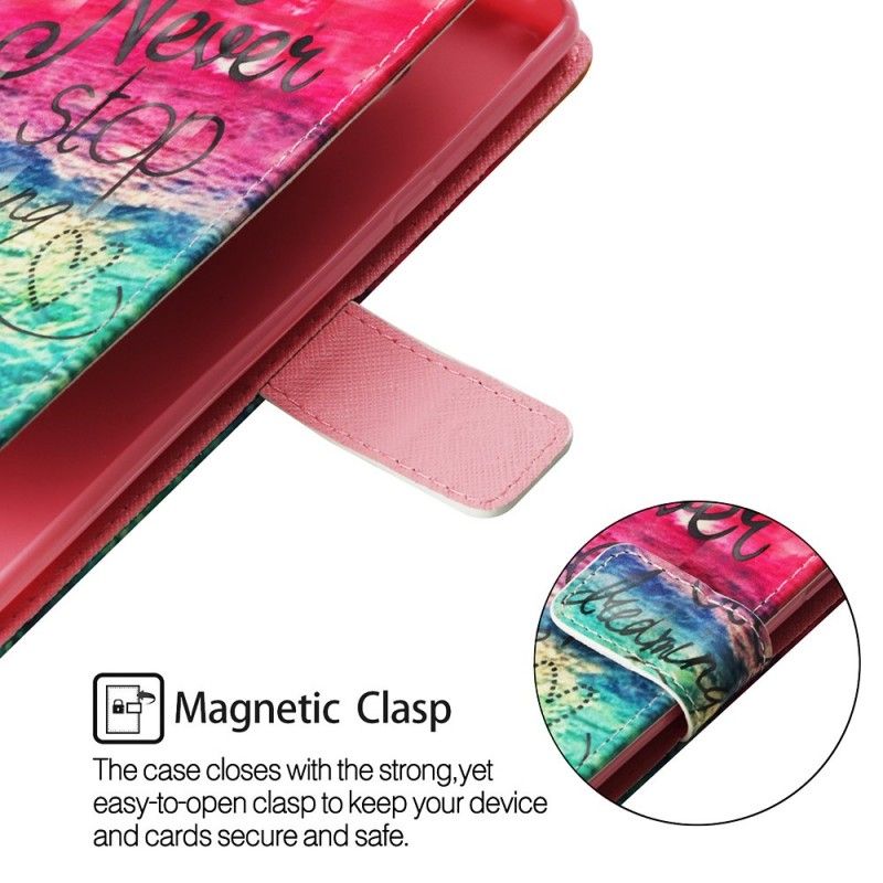 Flip Case Samsung Galaxy A9 Älä Koskaan Lopeta Unelmoimista