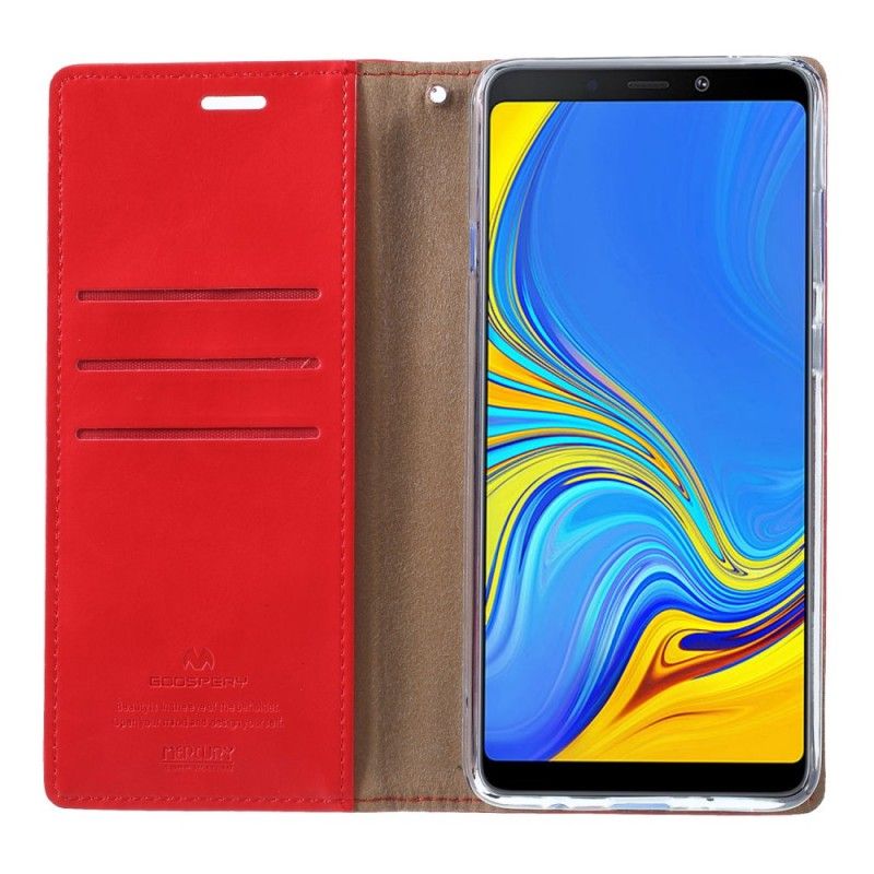 Flip Kotelot Samsung Galaxy A9 Punainen Nahkainen Elohopea Suojakuori