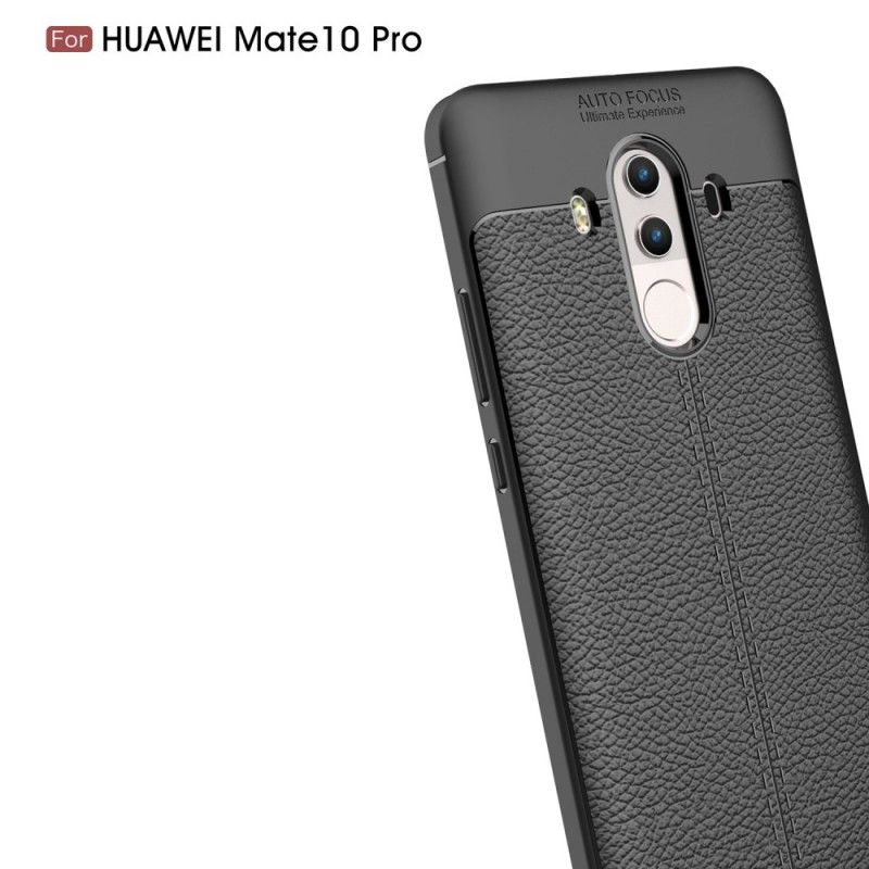 Case Kuoret Huawei Mate 10 Pro Punainen Musta Puhelinkuoret Kaksilinjainen Litsi Nahkaa