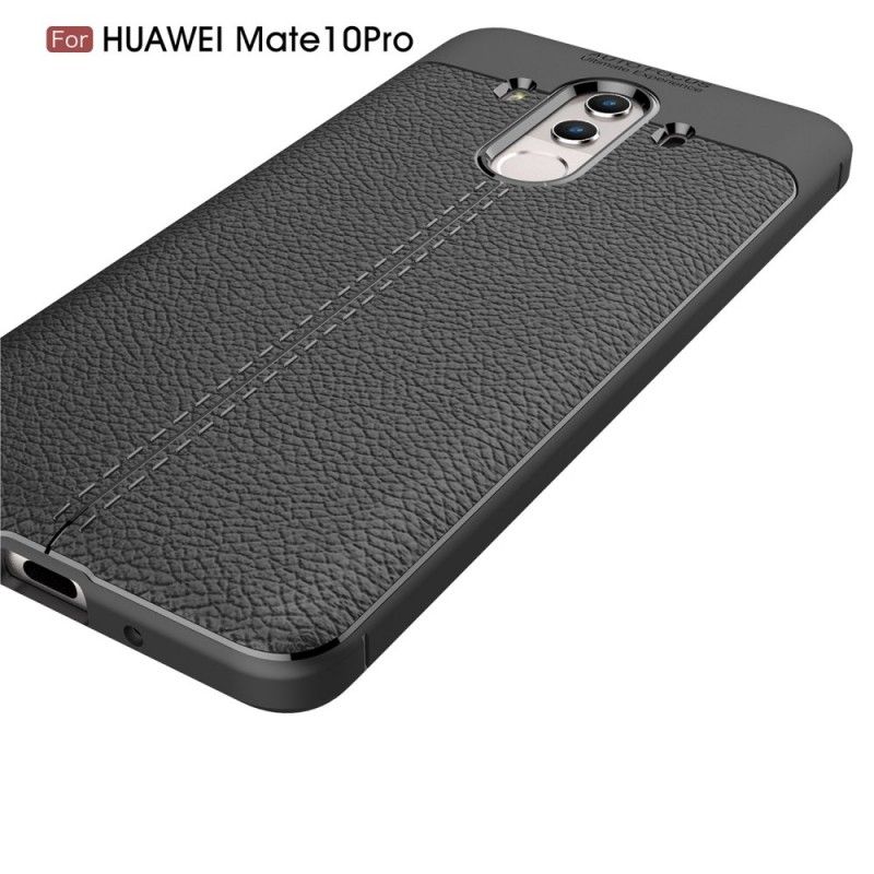 Case Kuoret Huawei Mate 10 Pro Punainen Musta Puhelinkuoret Kaksilinjainen Litsi Nahkaa