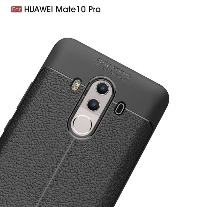 Case Kuoret Huawei Mate 10 Pro Punainen Musta Puhelinkuoret Kaksilinjainen Litsi Nahkaa