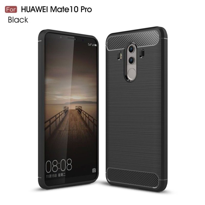 Kuori Huawei Mate 10 Pro Punainen Musta Harjattu Hiilikuitu Suojakuori